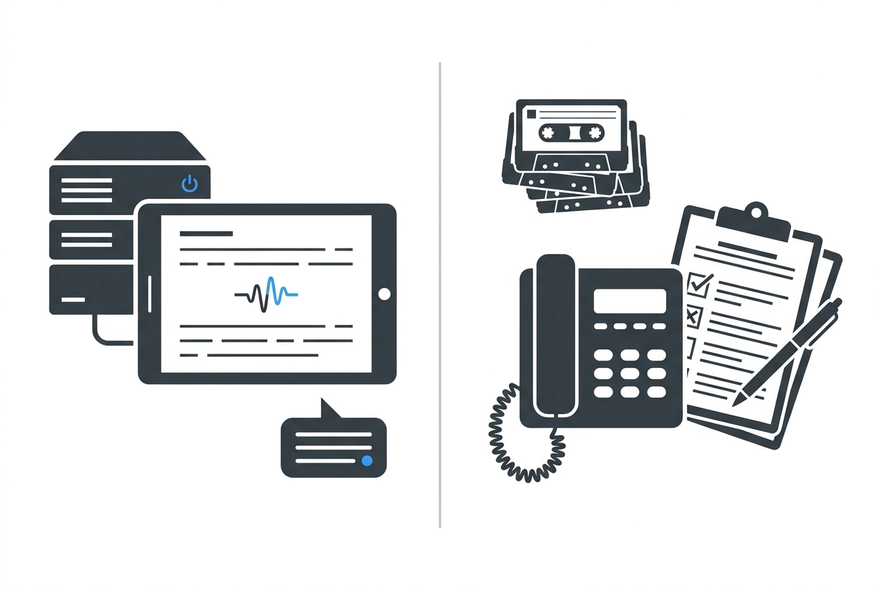 Professional header image for comparison analysis: AI Virtual Receptionist vs. Your Other Options: What Home...